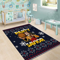 Jesus Party Savior Christmas Area Rug Funny Xmas Holiday Patterns - Wonder Print Shop