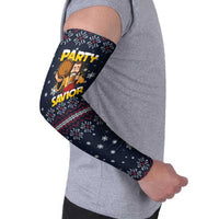 Jesus Party Savior Christmas Arm Sleeves Funny Xmas Holiday Patterns - Wonder Print Shop