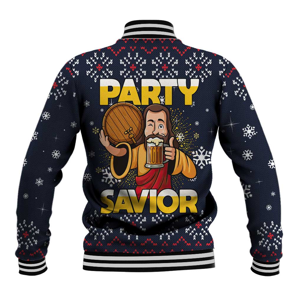 Jesus Party Savior Christmas Baseball Jacket Funny Xmas Holiday Patterns - Wonder Print Shop