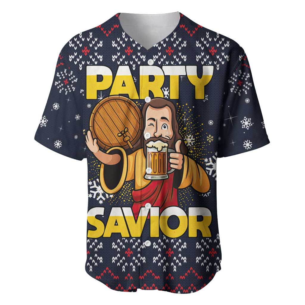 Jesus Party Savior Christmas Baseball Jersey Funny Xmas Holiday Patterns - Wonder Print Shop