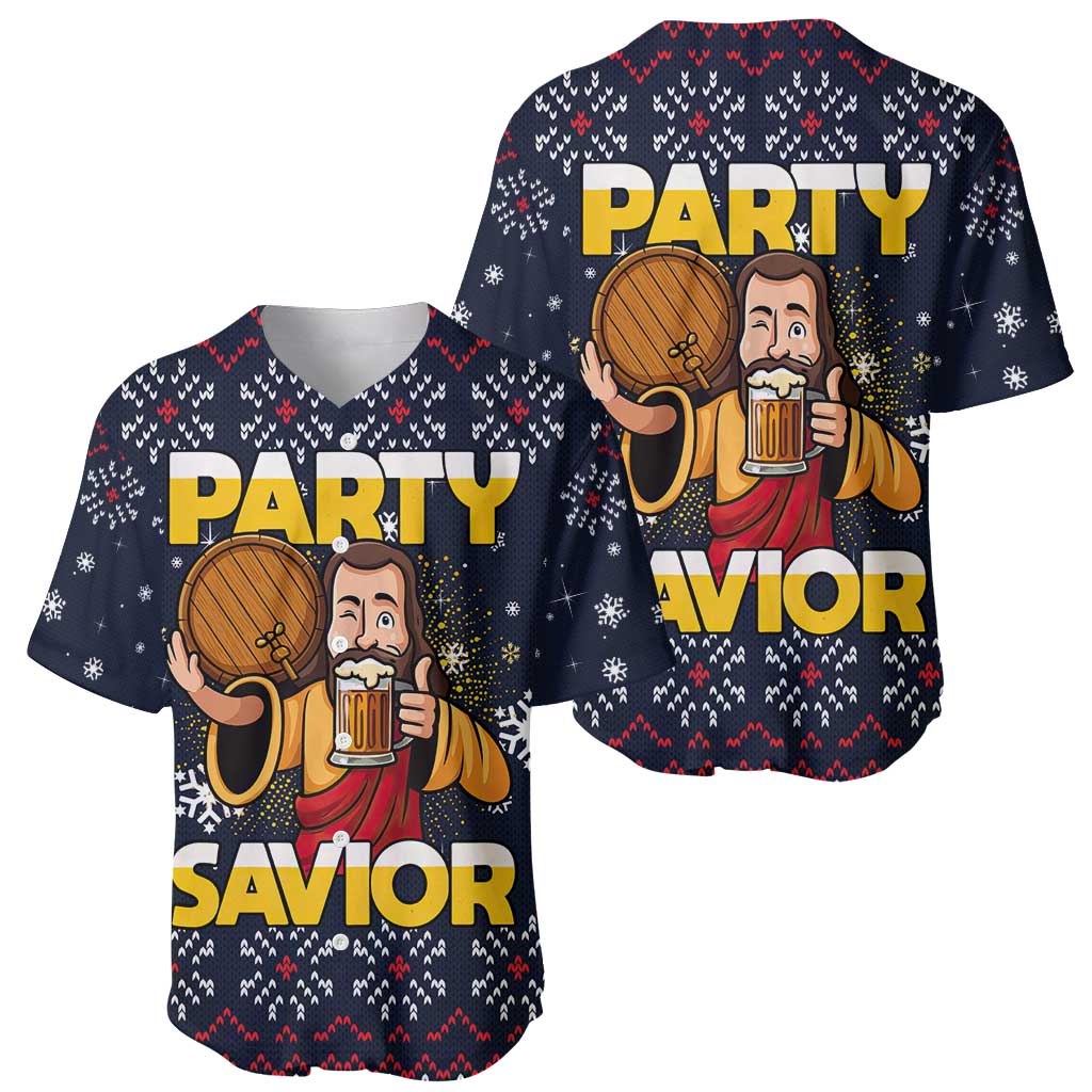 Jesus Party Savior Christmas Baseball Jersey Funny Xmas Holiday Patterns - Wonder Print Shop
