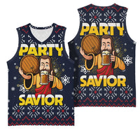 Jesus Party Savior Christmas Basketball Jersey Funny Xmas Holiday Patterns - Wonder Print Shop