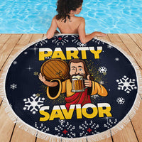 Jesus Party Savior Christmas Beach Blanket Funny Xmas Holiday Patterns - Wonder Print Shop