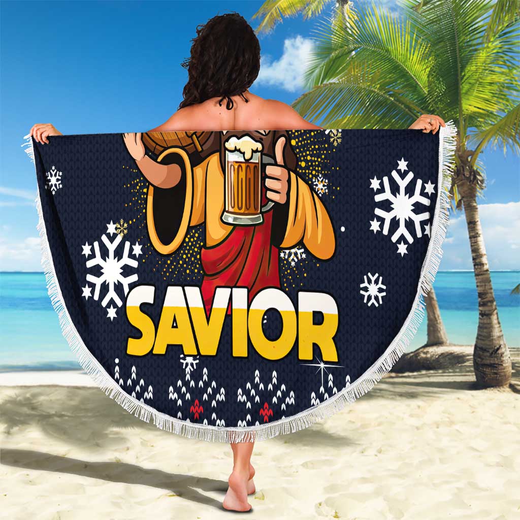 Jesus Party Savior Christmas Beach Blanket Funny Xmas Holiday Patterns - Wonder Print Shop