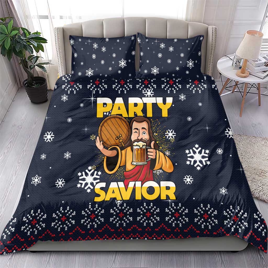 Jesus Party Savior Christmas Bedding Set Funny Xmas Holiday Patterns - Wonder Print Shop