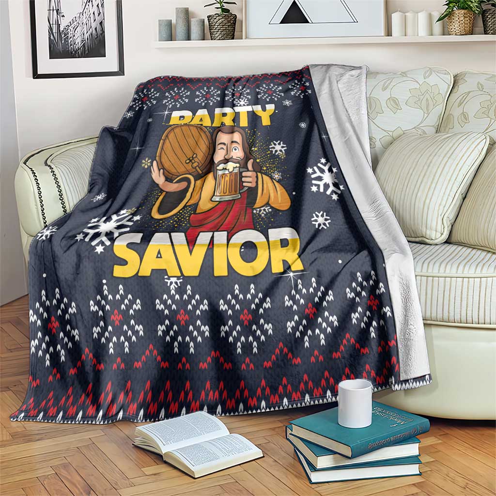 Jesus Party Savior Christmas Blanket Funny Xmas Holiday Patterns - Wonder Print Shop
