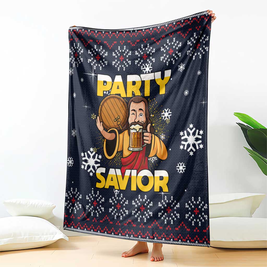 Jesus Party Savior Christmas Blanket Funny Xmas Holiday Patterns - Wonder Print Shop