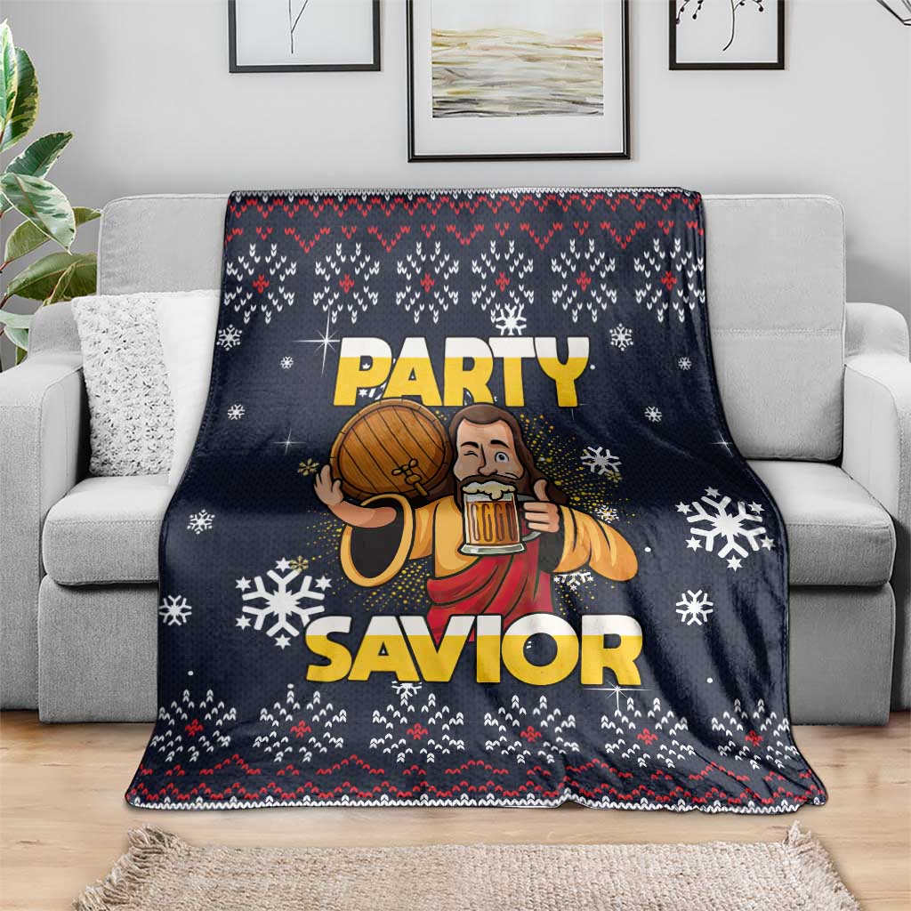 Jesus Party Savior Christmas Blanket Funny Xmas Holiday Patterns - Wonder Print Shop
