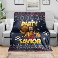 Jesus Party Savior Christmas Blanket Funny Xmas Holiday Patterns - Wonder Print Shop