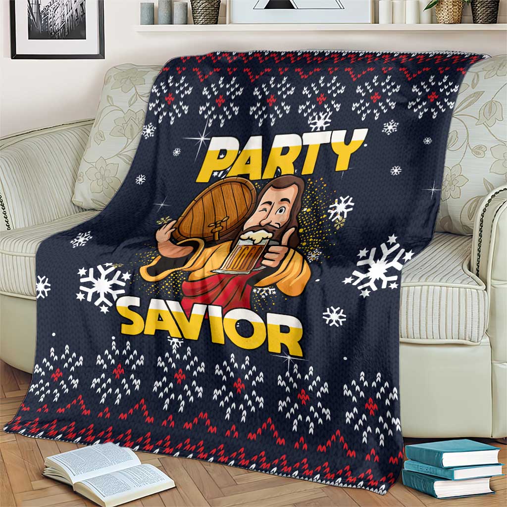 Jesus Party Savior Christmas Blanket Funny Xmas Holiday Patterns - Wonder Print Shop