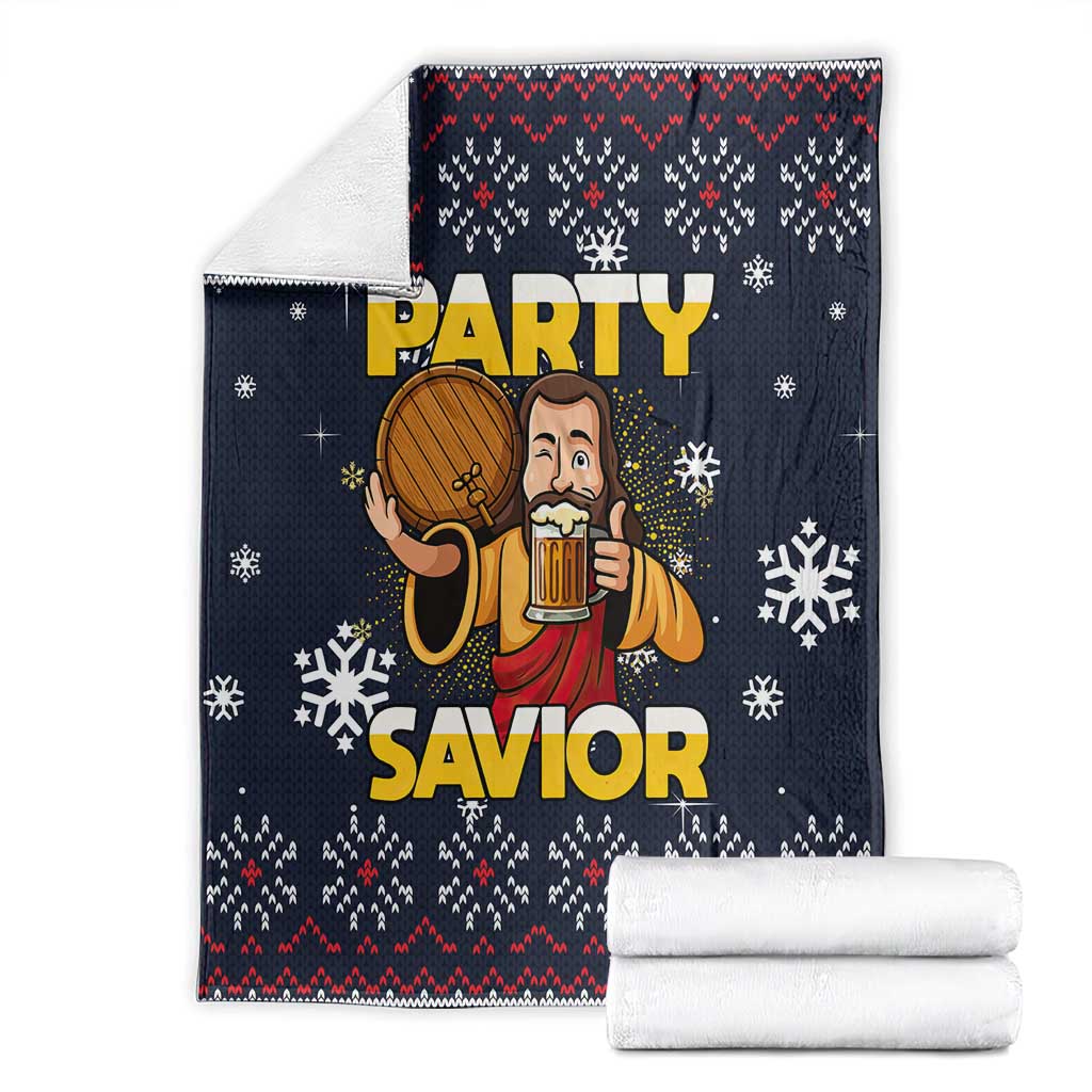 Jesus Party Savior Christmas Blanket Funny Xmas Holiday Patterns - Wonder Print Shop