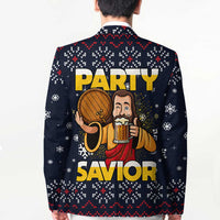 Jesus Party Savior Christmas Blazer Funny Xmas Holiday Patterns - Wonder Print Shop