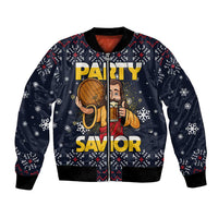 Jesus Party Savior Christmas Bomber Jacket Funny Xmas Holiday Patterns - Wonder Print Shop