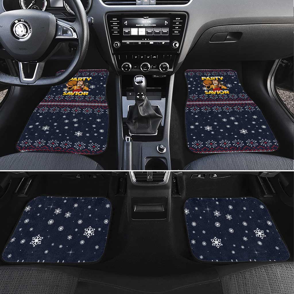 Jesus Party Savior Christmas Car Mats Funny Xmas Holiday Patterns - Wonder Print Shop