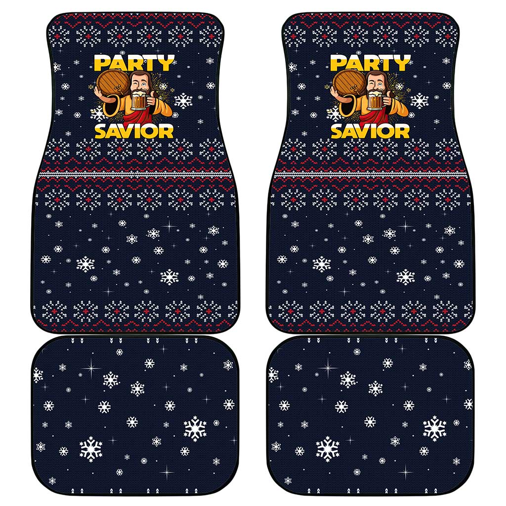 Jesus Party Savior Christmas Car Mats Funny Xmas Holiday Patterns - Wonder Print Shop