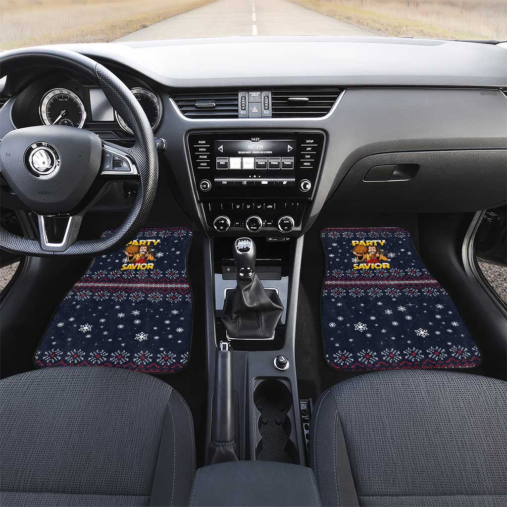 Jesus Party Savior Christmas Car Mats Funny Xmas Holiday Patterns - Wonder Print Shop