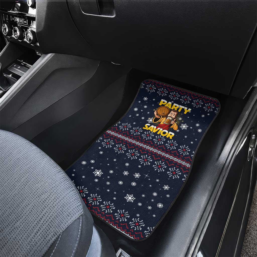 Jesus Party Savior Christmas Car Mats Funny Xmas Holiday Patterns - Wonder Print Shop