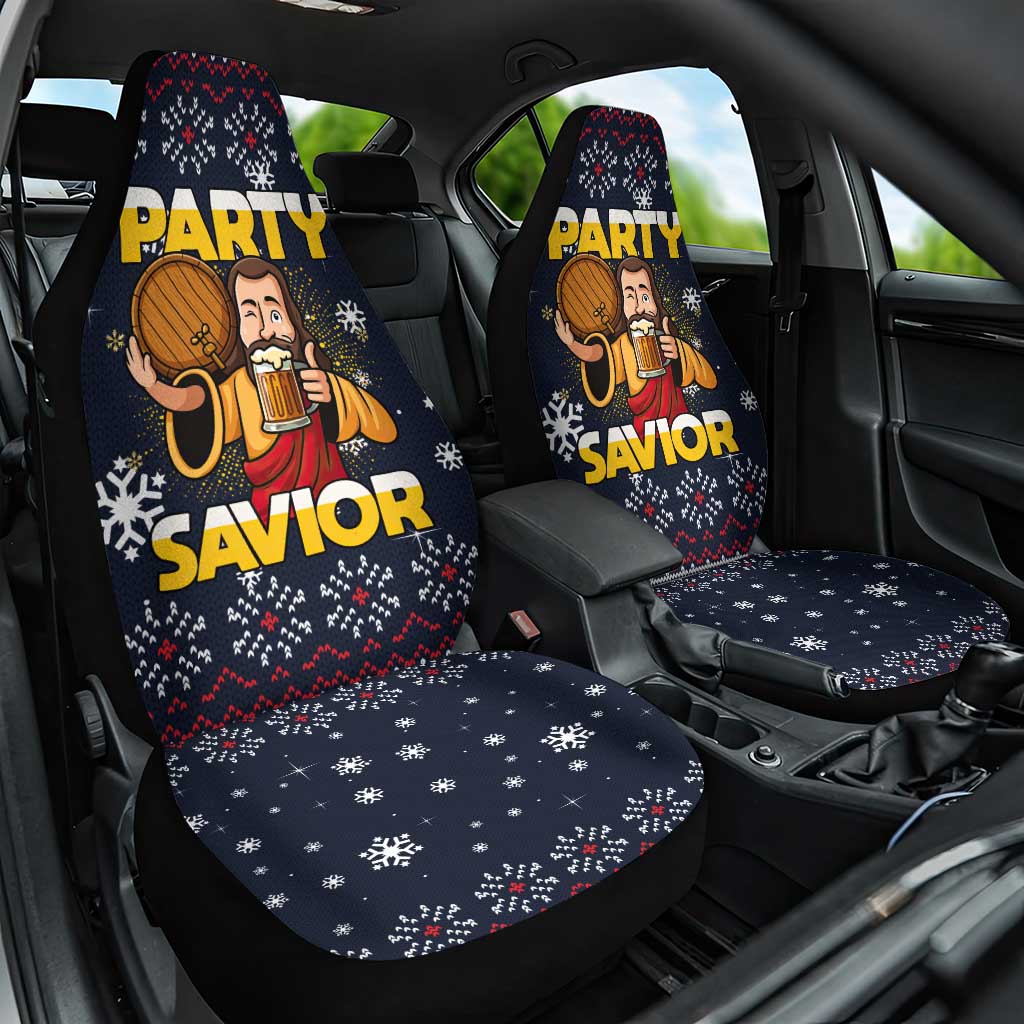 Jesus Party Savior Christmas Car Seat Cover Funny Xmas Holiday Patterns - Wonder Print Shop