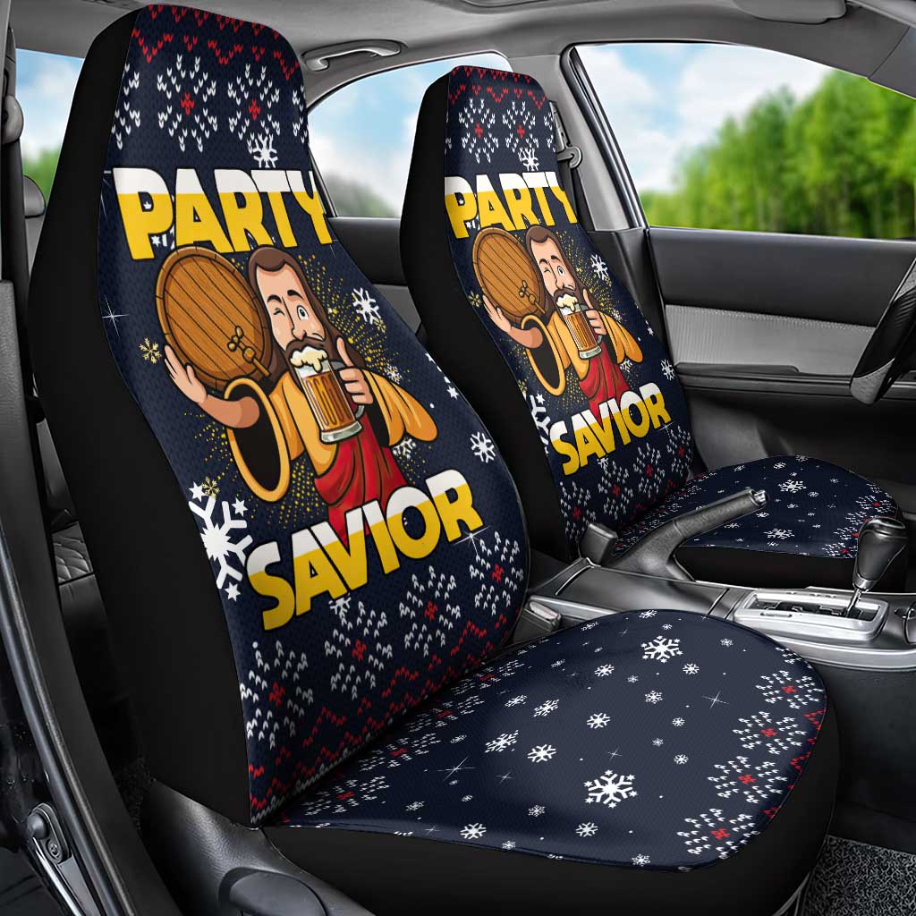 Jesus Party Savior Christmas Car Seat Cover Funny Xmas Holiday Patterns - Wonder Print Shop