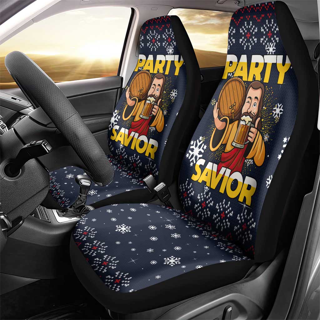 Jesus Party Savior Christmas Car Seat Cover Funny Xmas Holiday Patterns - Wonder Print Shop