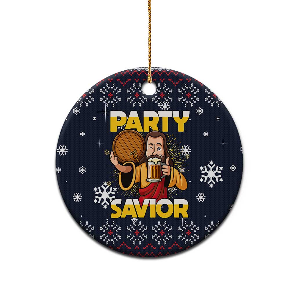Jesus Party Savior Christmas Ceramic Ornament Funny Xmas Holiday Patterns - Wonder Print Shop