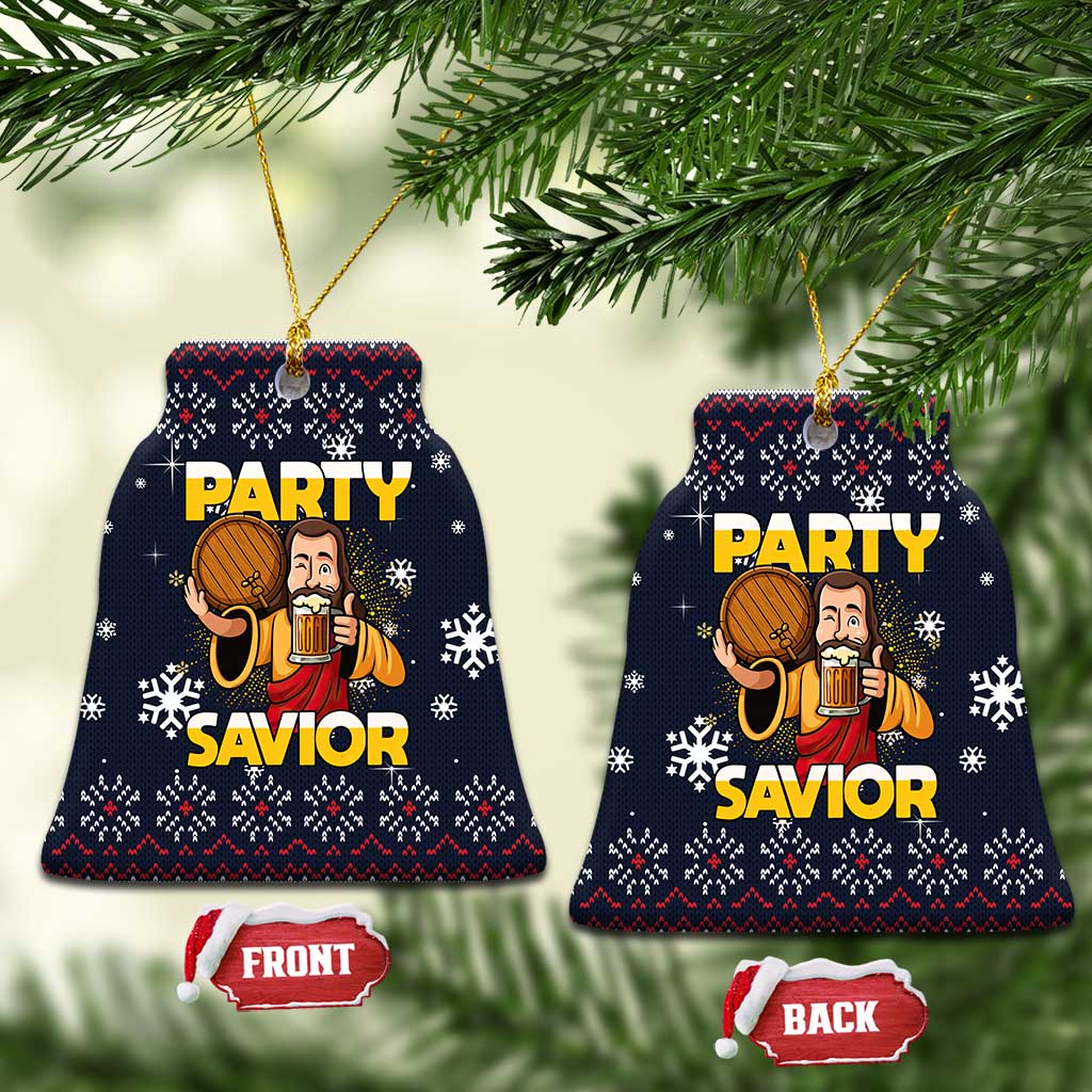 Jesus Party Savior Christmas Ceramic Ornament Funny Xmas Holiday Patterns - Wonder Print Shop