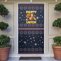 Jesus Party Savior Christmas Door Cover Funny Xmas Holiday Patterns - Wonder Print Shop