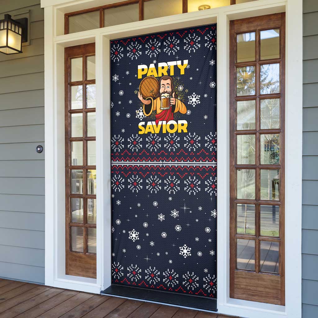 Jesus Party Savior Christmas Door Cover Funny Xmas Holiday Patterns - Wonder Print Shop