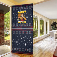Jesus Party Savior Christmas Door Cover Funny Xmas Holiday Patterns - Wonder Print Shop