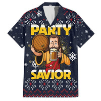 Jesus Party Savior Christmas Family Matching Off The Shoulder Long Sleeve Dress and Hawaiian Shirt Funny Xmas Holiday Patterns - Wonder Print Shop