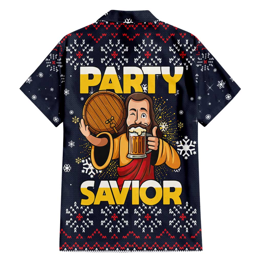 Jesus Party Savior Christmas Family Matching Off Shoulder Maxi Dress and Hawaiian Shirt Funny Xmas Holiday Patterns - Wonder Print Shop