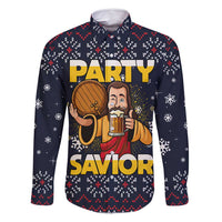 Jesus Party Savior Christmas Family Matching Off Shoulder Maxi Dress and Hawaiian Shirt Funny Xmas Holiday Patterns - Wonder Print Shop