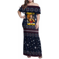 Jesus Party Savior Christmas Family Matching Off Shoulder Maxi Dress and Hawaiian Shirt Funny Xmas Holiday Patterns - Wonder Print Shop