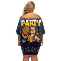 Jesus Party Savior Christmas Family Matching Off Shoulder Short Dress and Hawaiian Shirt Funny Xmas Holiday Patterns - Wonder Print Shop