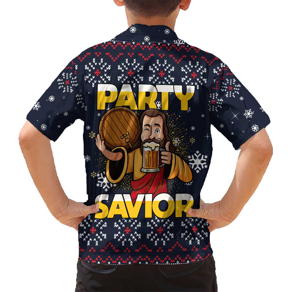 Jesus Party Savior Christmas Family Matching Puletasi and Hawaiian Shirt Funny Xmas Holiday Patterns - Wonder Print Shop