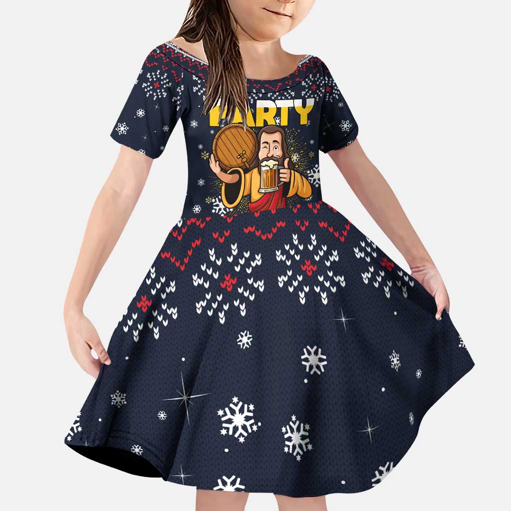 Jesus Party Savior Christmas Family Matching Puletasi and Hawaiian Shirt Funny Xmas Holiday Patterns - Wonder Print Shop