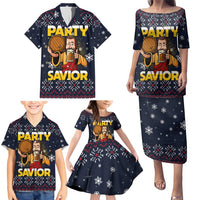 Jesus Party Savior Christmas Family Matching Puletasi and Hawaiian Shirt Funny Xmas Holiday Patterns - Wonder Print Shop