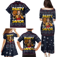 Jesus Party Savior Christmas Family Matching Puletasi and Hawaiian Shirt Funny Xmas Holiday Patterns - Wonder Print Shop