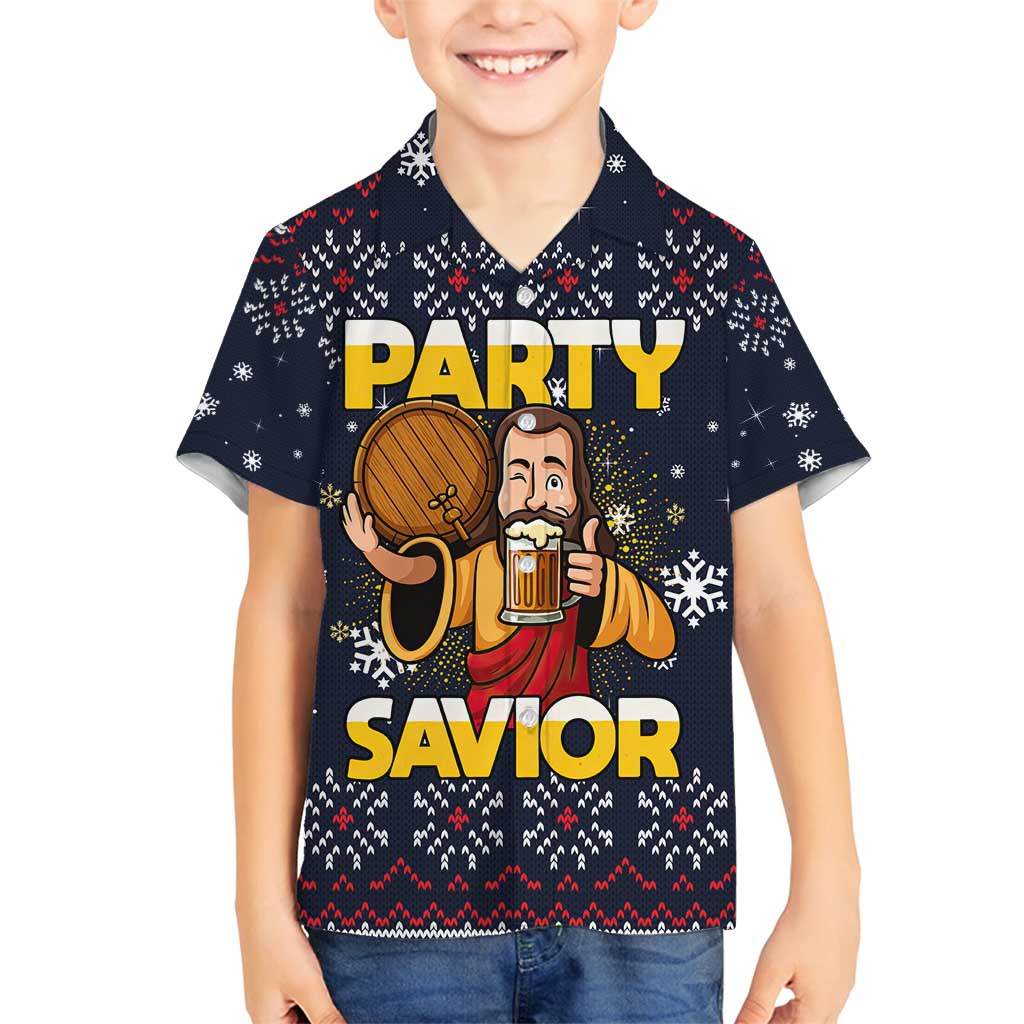 Jesus Party Savior Christmas Family Matching Summer Maxi Dress and Hawaiian Shirt Funny Xmas Holiday Patterns - Wonder Print Shop