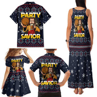 Jesus Party Savior Christmas Family Matching Tank Maxi Dress and Hawaiian Shirt Funny Xmas Holiday Patterns - Wonder Print Shop