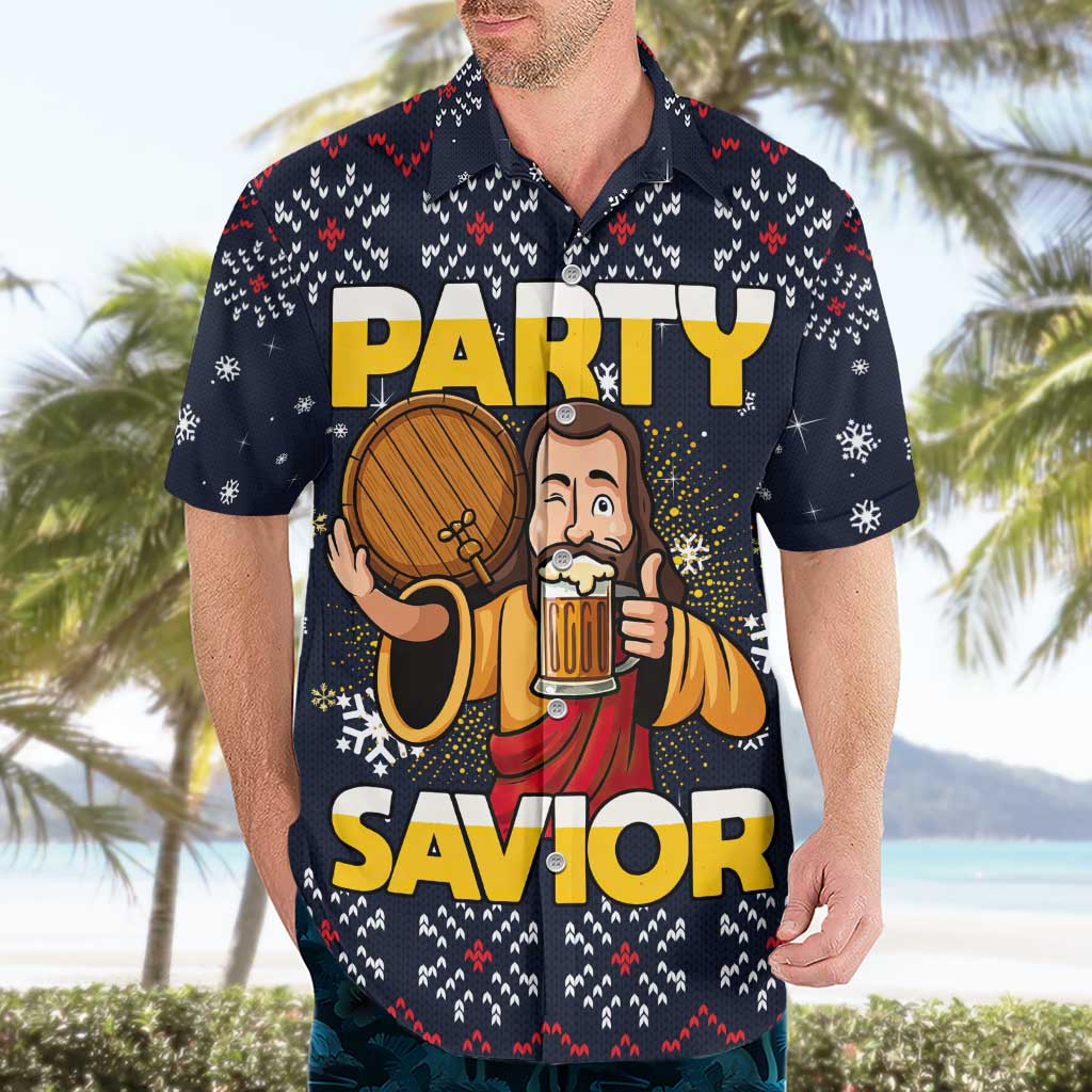 Jesus Party Savior Christmas Hawaiian Shirt Funny Xmas Holiday Patterns - Wonder Print Shop