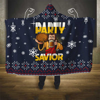 Jesus Party Savior Christmas Hooded Blanket Funny Xmas Holiday Patterns - Wonder Print Shop