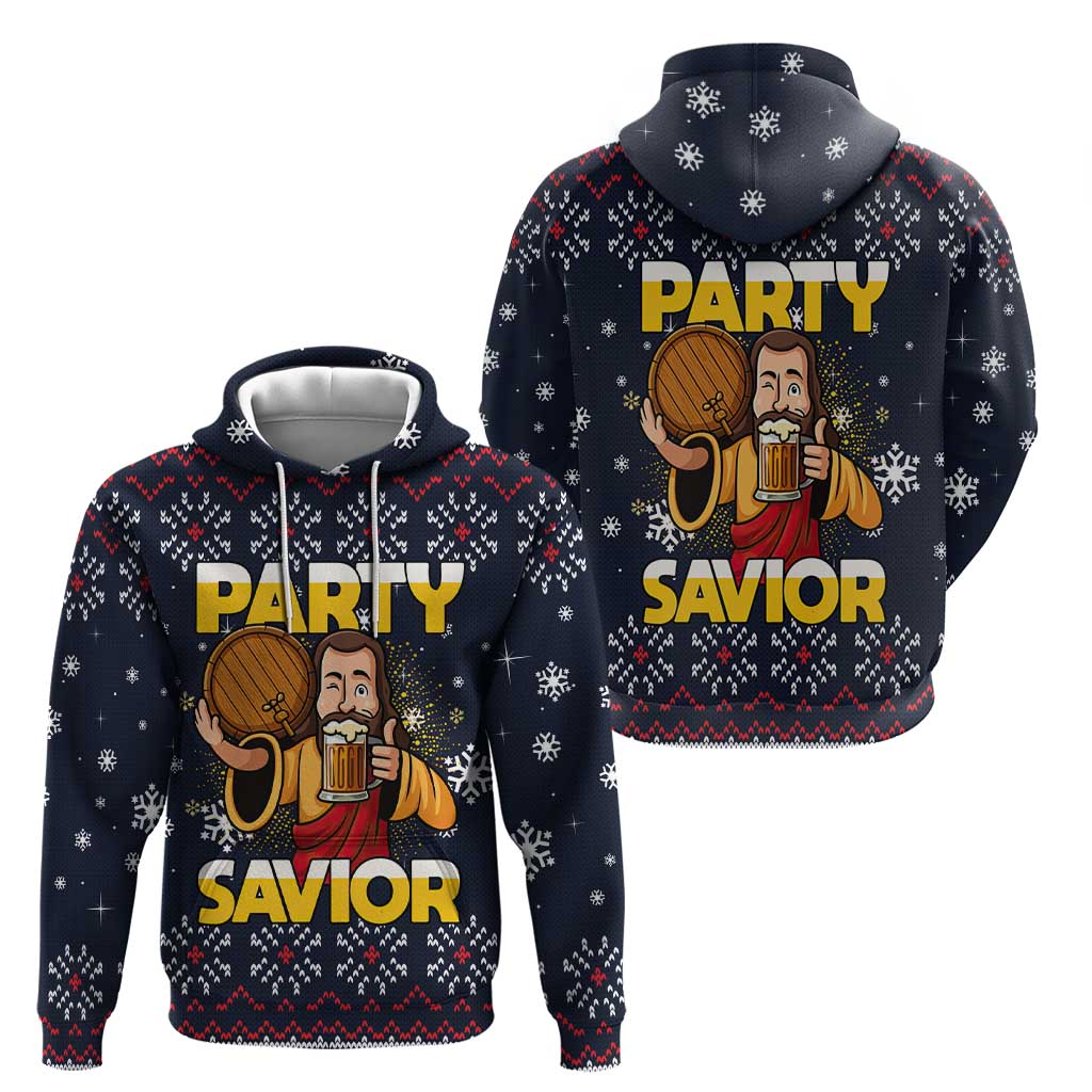 Jesus Party Savior Christmas Hoodie Funny Xmas Holiday Patterns - Wonder Print Shop