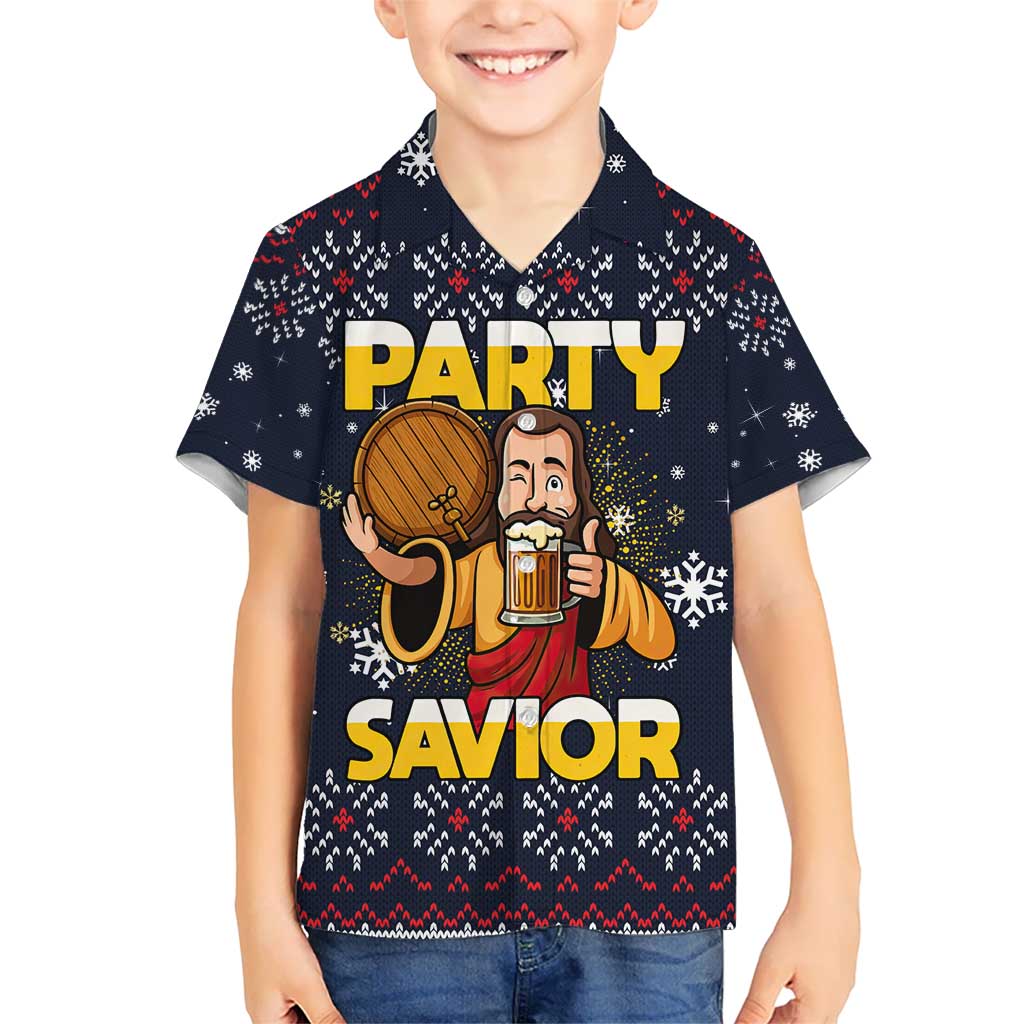 Jesus Party Savior Christmas Kid Hawaiian Shirt Funny Xmas Holiday Patterns - Wonder Print Shop