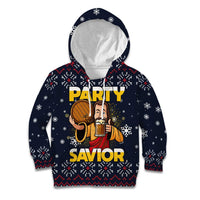 Jesus Party Savior Christmas Kid Hoodie Funny Xmas Holiday Patterns - Wonder Print Shop