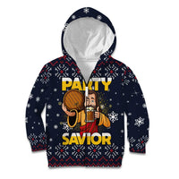 Jesus Party Savior Christmas Kid Hoodie Funny Xmas Holiday Patterns - Wonder Print Shop