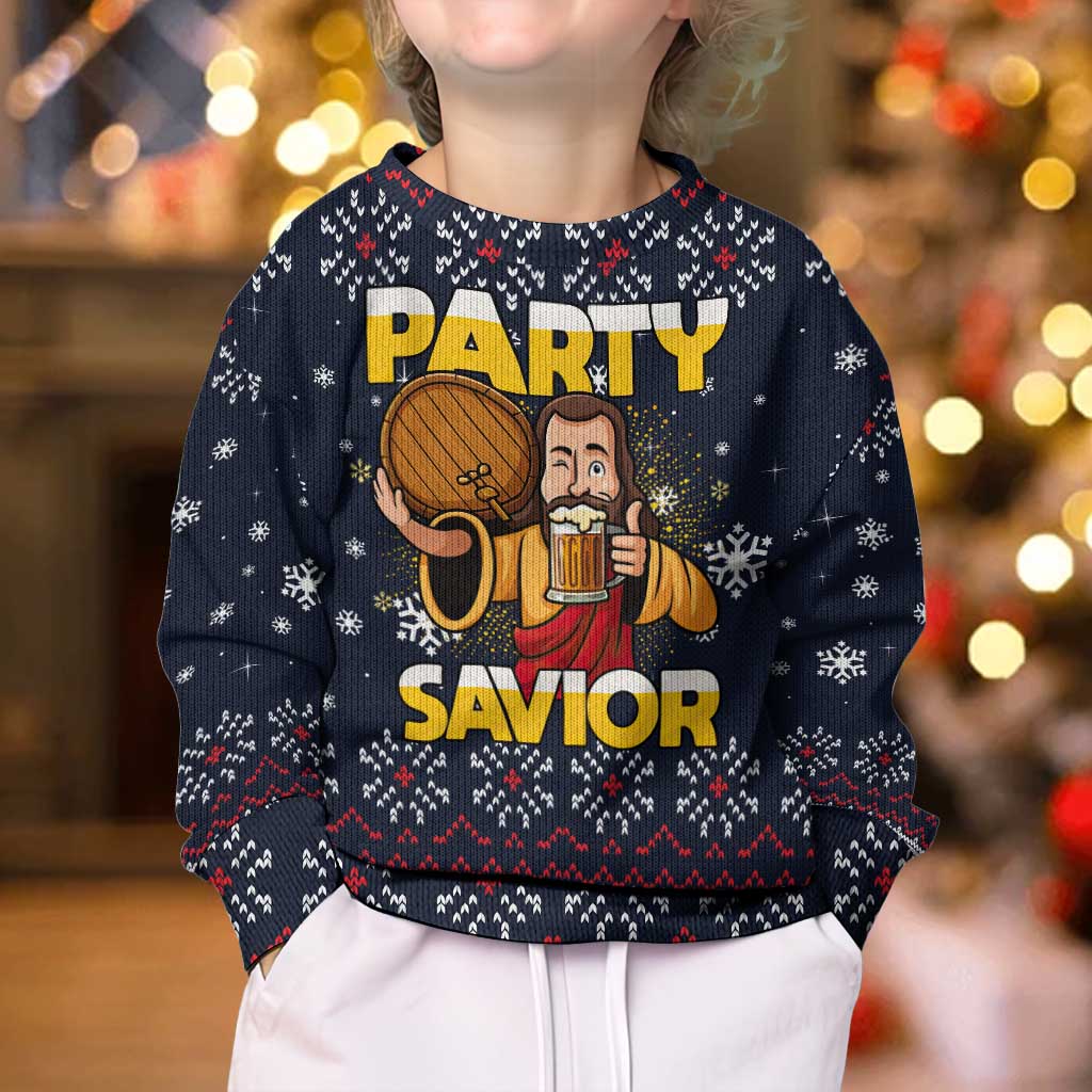 Jesus Party Savior Christmas Kid Ugly Christmas Sweater Funny Xmas Holiday Patterns - Wonder Print Shop