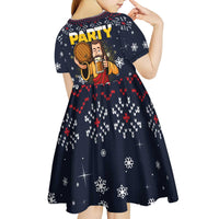 Jesus Party Savior Christmas Kid Short Sleeve Dress Funny Xmas Holiday Patterns - Wonder Print Shop