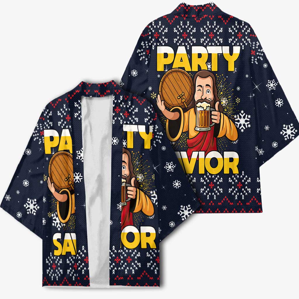 Jesus Party Savior Christmas Kimono Funny Xmas Holiday Patterns - Wonder Print Shop