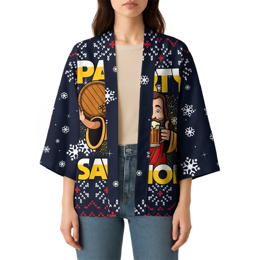 Jesus Party Savior Christmas Kimono Funny Xmas Holiday Patterns - Wonder Print Shop